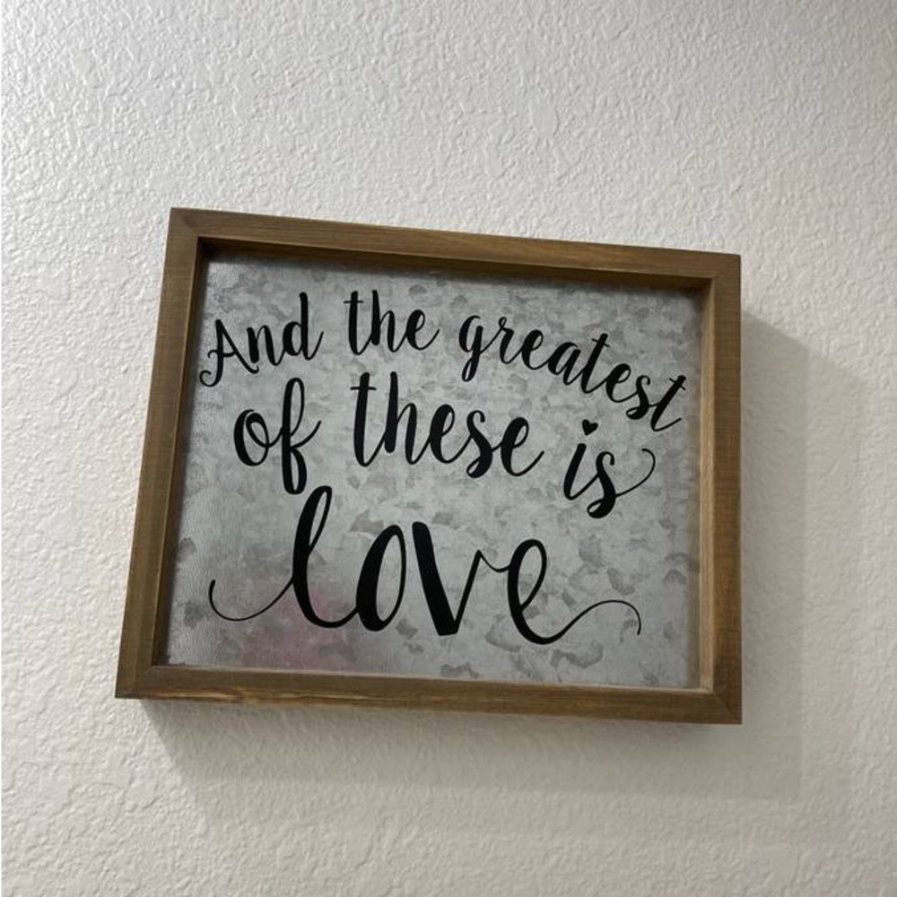Wooden Framed Love Quote Wall Art